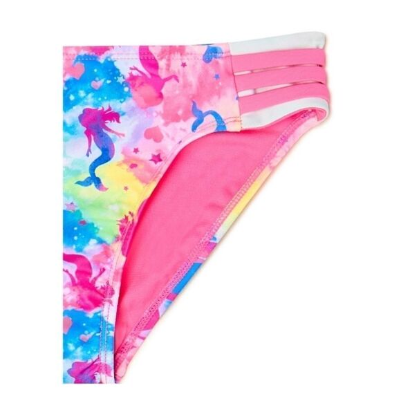 Girls Mermaid Bikini & Striped Tankini Swimsuit Bathing Suit 2-Pack Size XL - Picture 9 of 12